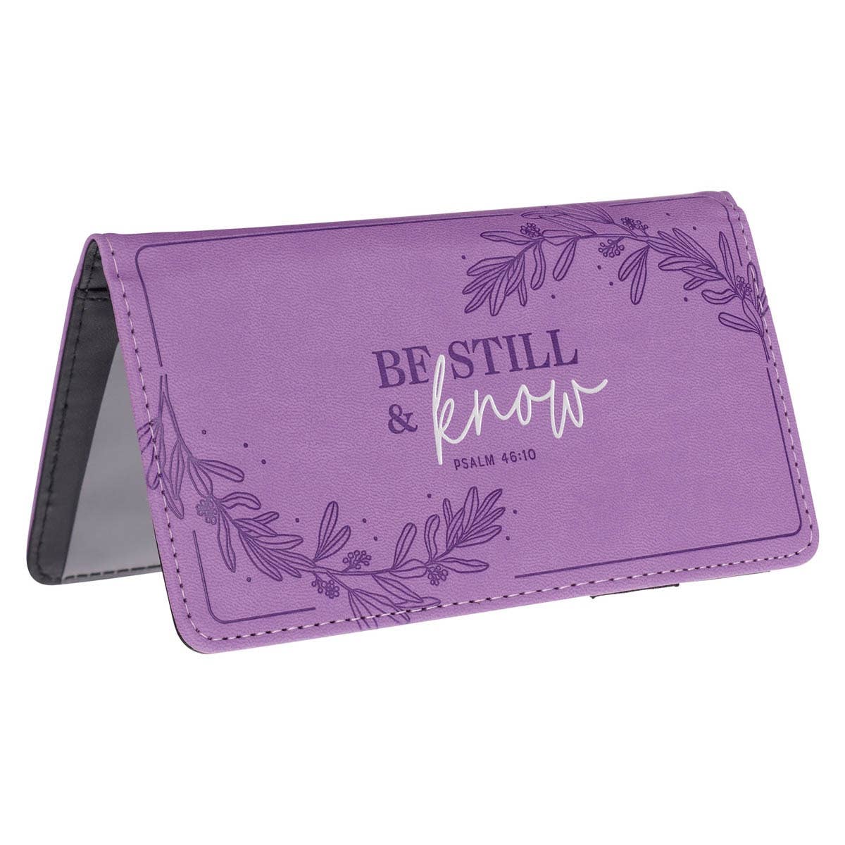 Checkbook Wallet Purple Be Still & Know Ps. 46:10