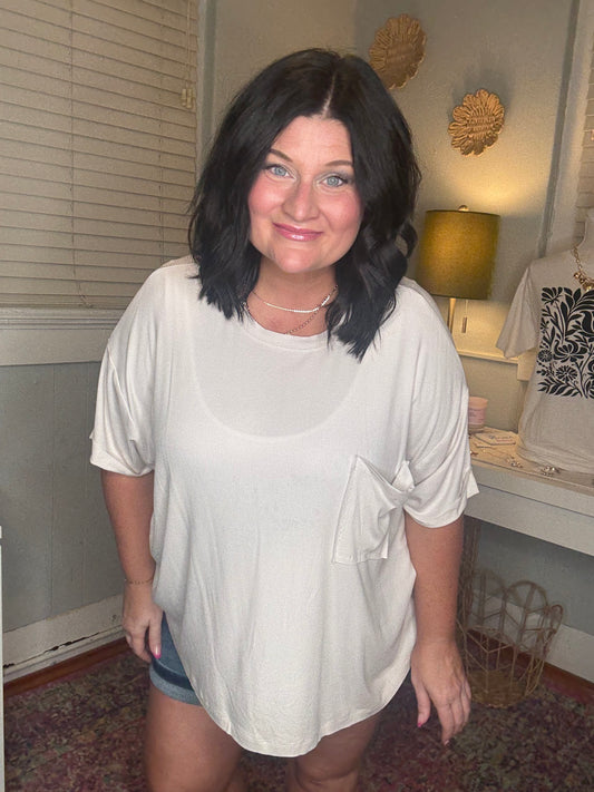 Bare Necessitee Relaxed Tee in Sand Beige