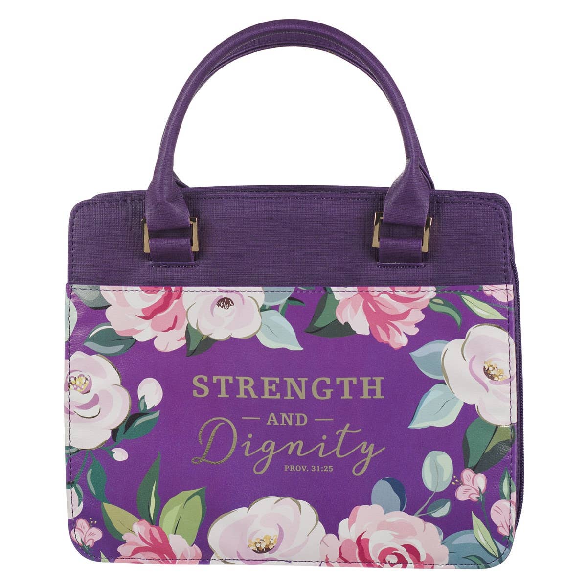 Bible Cover Fashion Purple Strength and Dignity Prov. 31:25