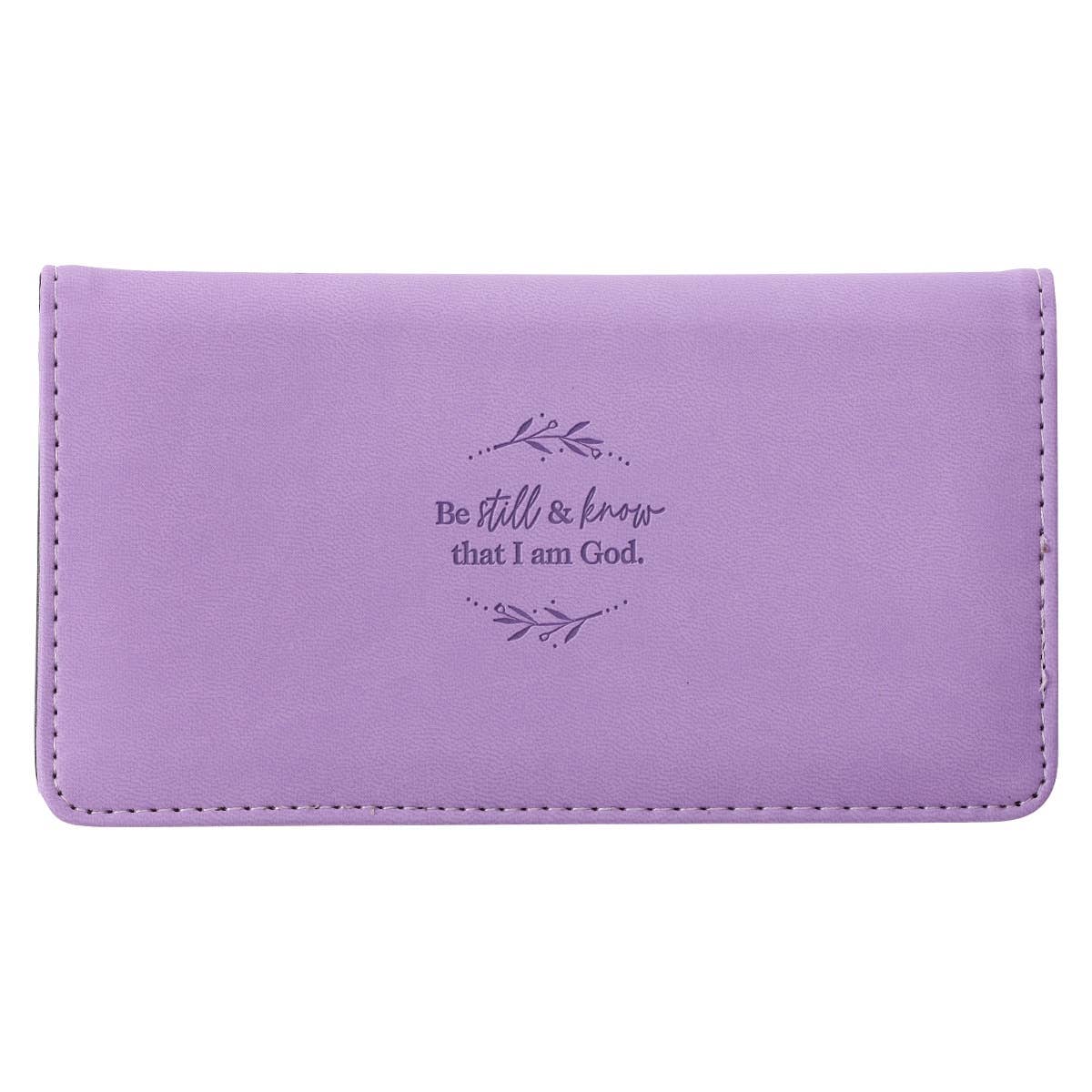 Checkbook Wallet Purple Be Still & Know Ps. 46:10