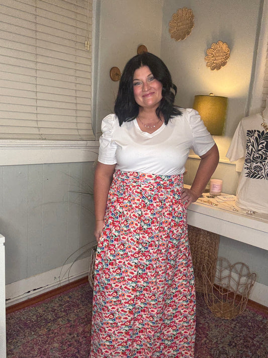 Be Home Soon Floral Maxi Skirt