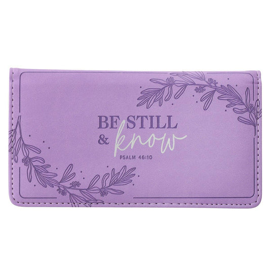 Checkbook Wallet Purple Be Still & Know Ps. 46:10